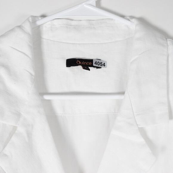 NWOT Quince European Linen Button Front Dress Bohemian White Small 4054-82 - Picture 5 of 12